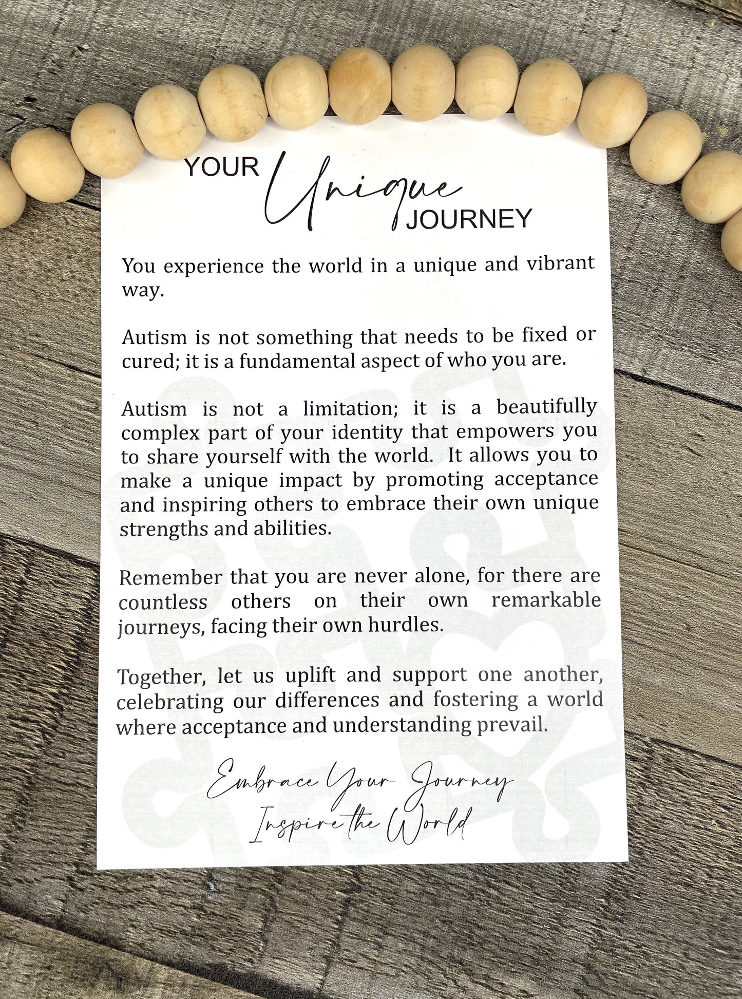 Autism Story Ornament: Your Unique Journey