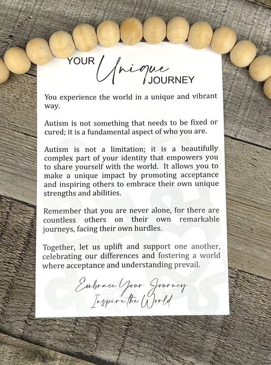 Autism Story Ornament: Your Unique Journey