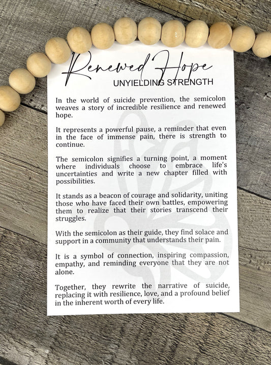 Semicolon Story Ornament: Renewed Hope