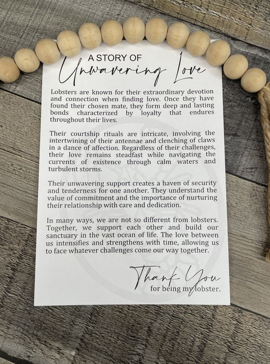 Lobster Story Ornament: Unwavering Love