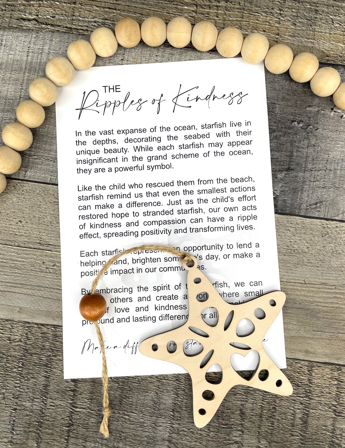 Starfish Story Ornament: Ripples of Kindness