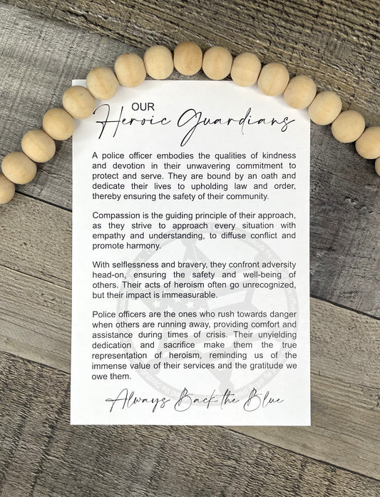 Police Star Story Ornament: Our Heroic Guardian