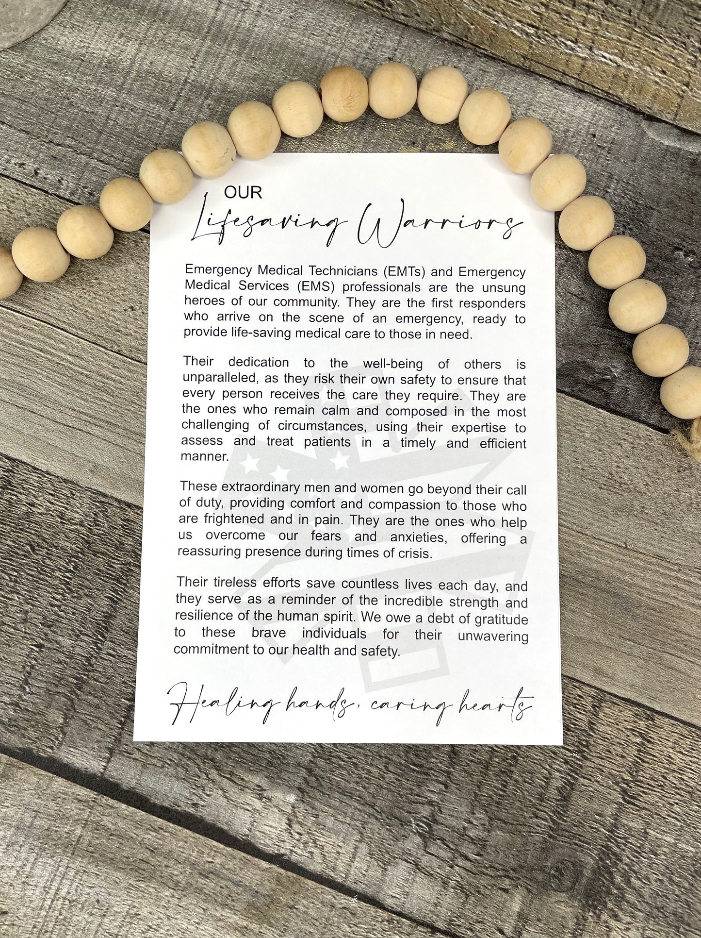 EMT/EMS Story Ornament: Our Lifesaving Warriors