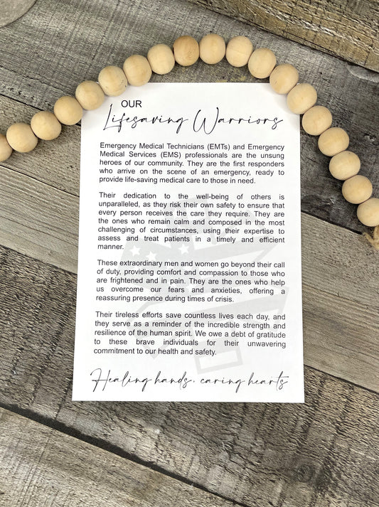 EMT/EMS Story Ornament: Our Lifesaving Warriors