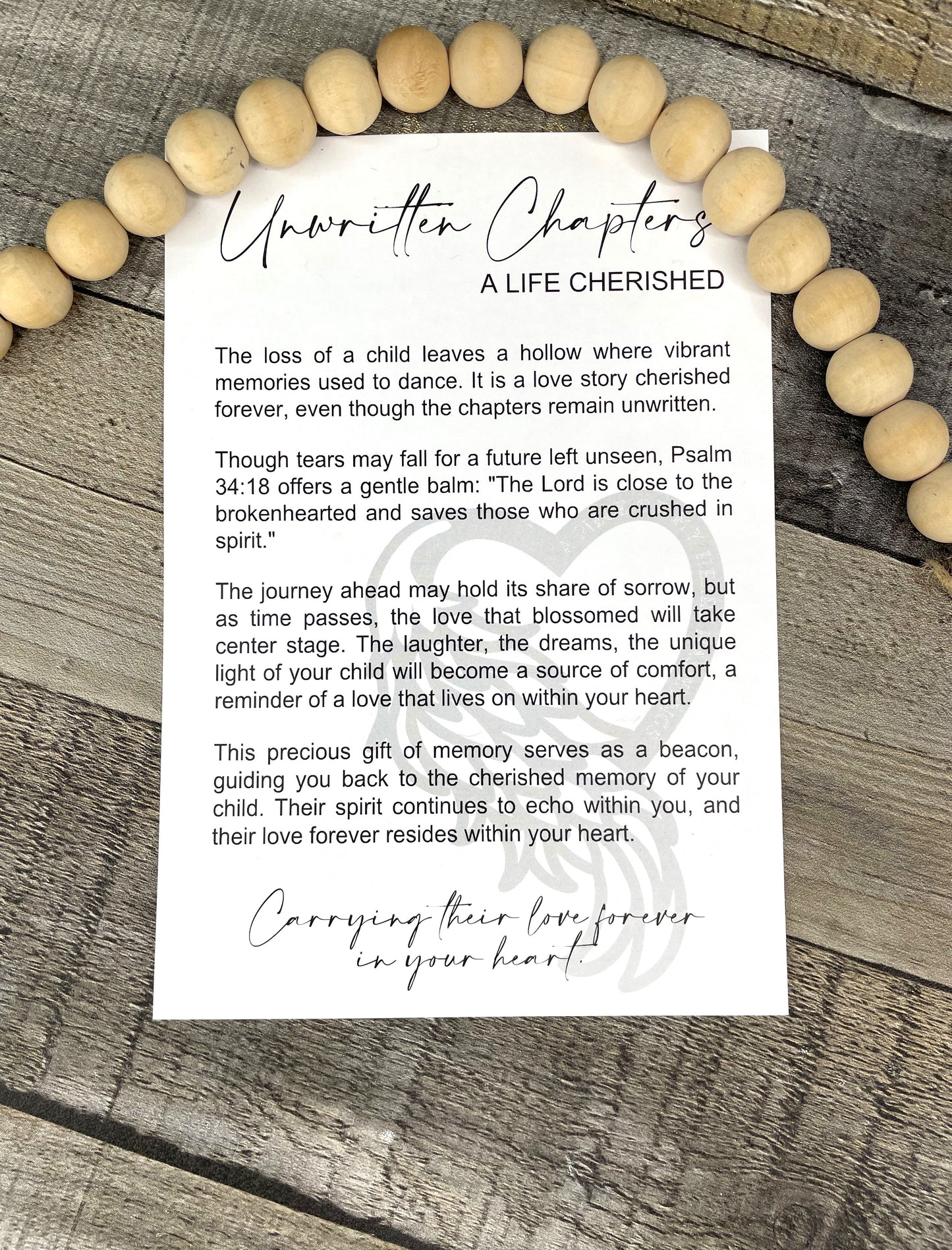 Child Loss Story Ornament: Unwritten Chapters