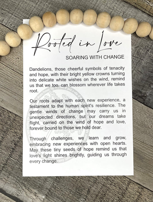 Dandelion Story Ornament: Rooted in Love