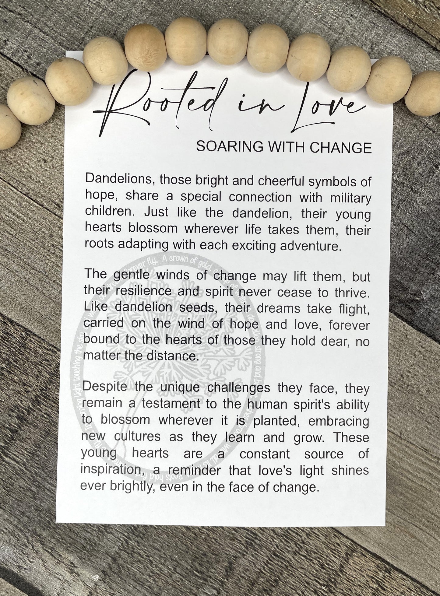 Dandelion Story Ornament: Rooted in Love