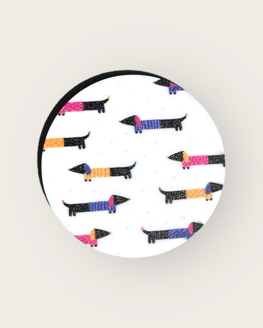 Weiner Dogs in Sweaters Badge Reel
