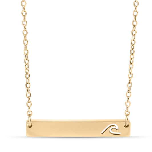 Custom Engraved Wave Necklace