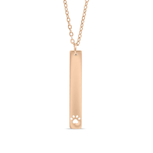 Custom Engraved Paw Print Necklace