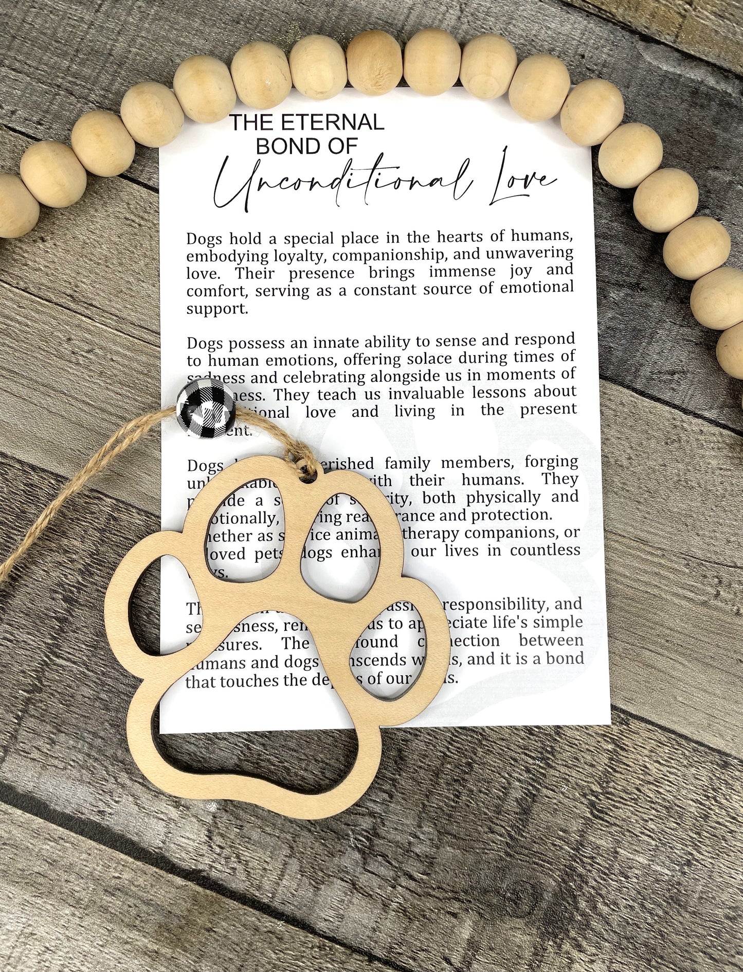 Dog Story Ornament: Unconditional Love