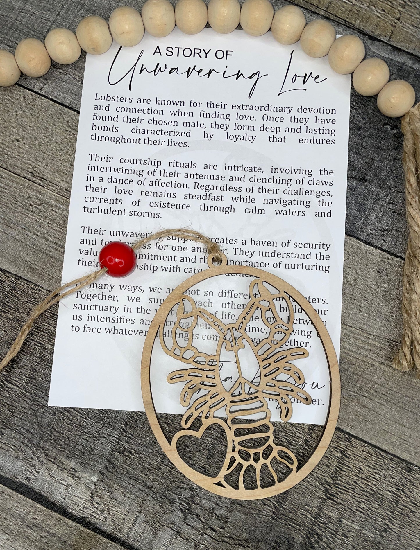 Lobster Story Ornament: Unwavering Love