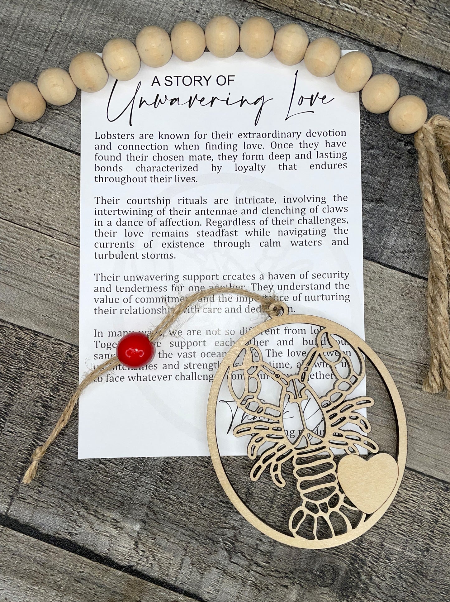 Lobster Story Ornament: Unwavering Love