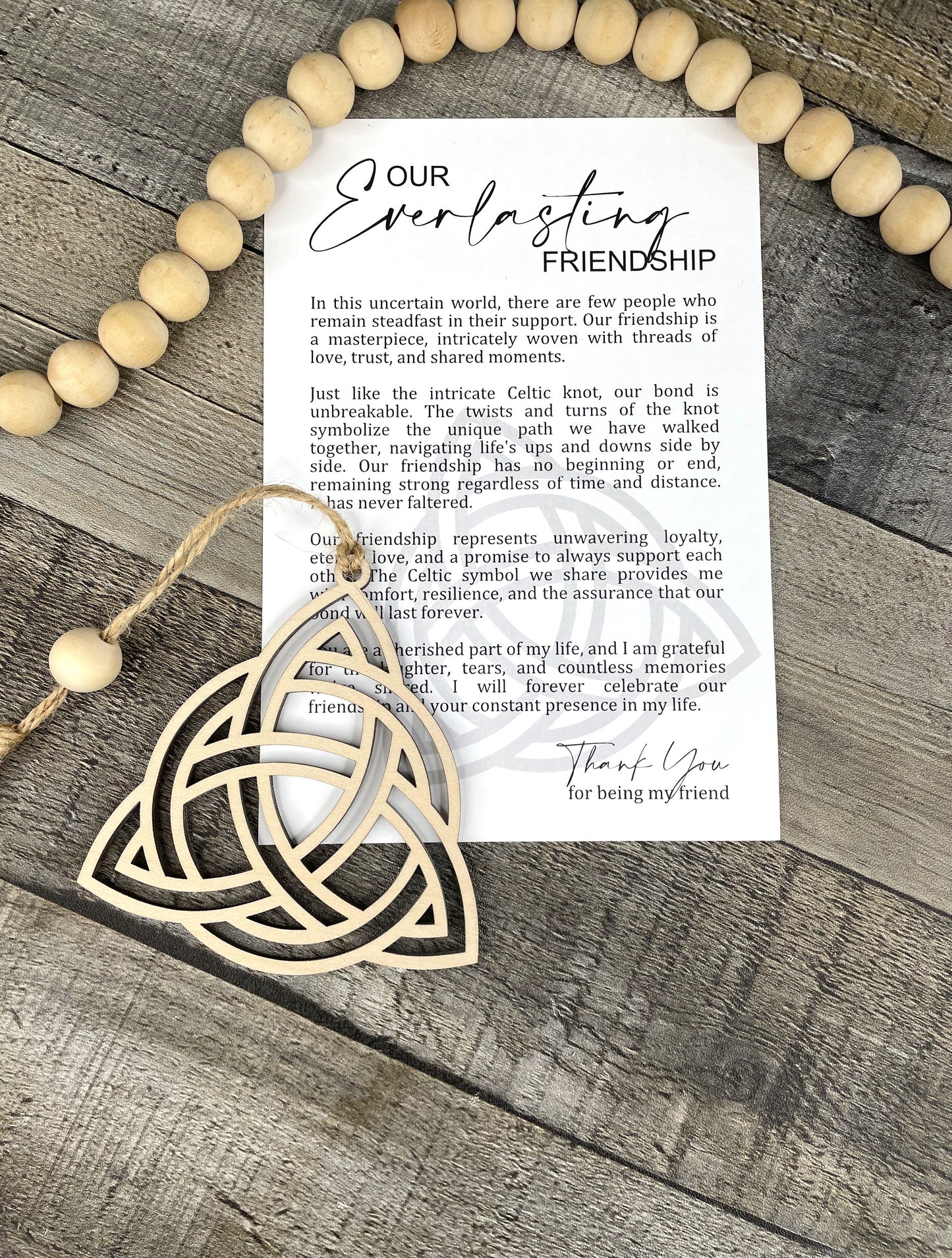 Celtic Knot Story Ornament: Everlasting Friendship