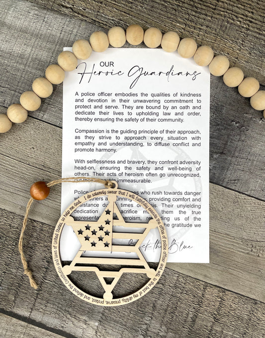 Police Star Story Ornament: Our Heroic Guardian