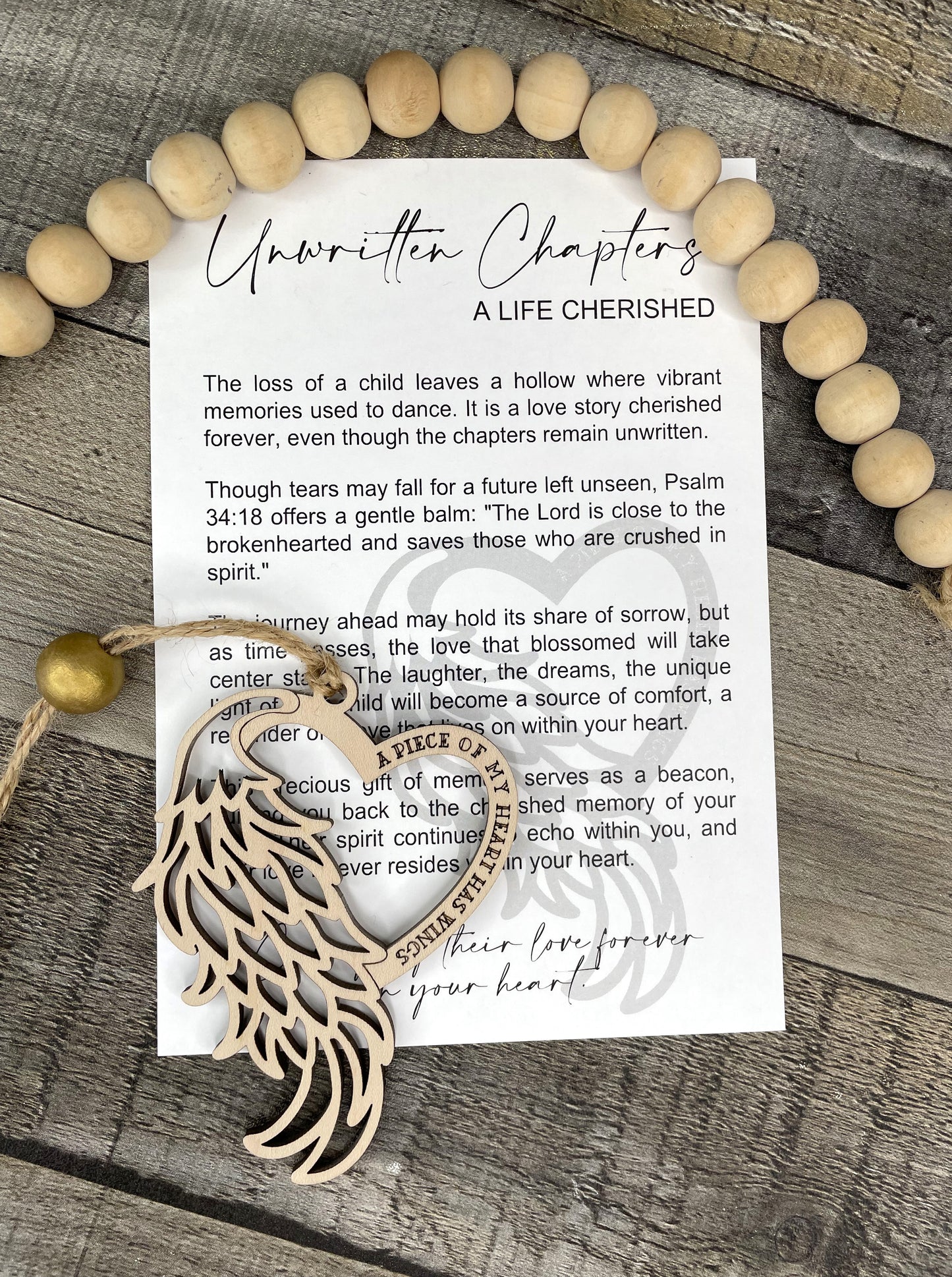 Child Loss Story Ornament: Unwritten Chapters