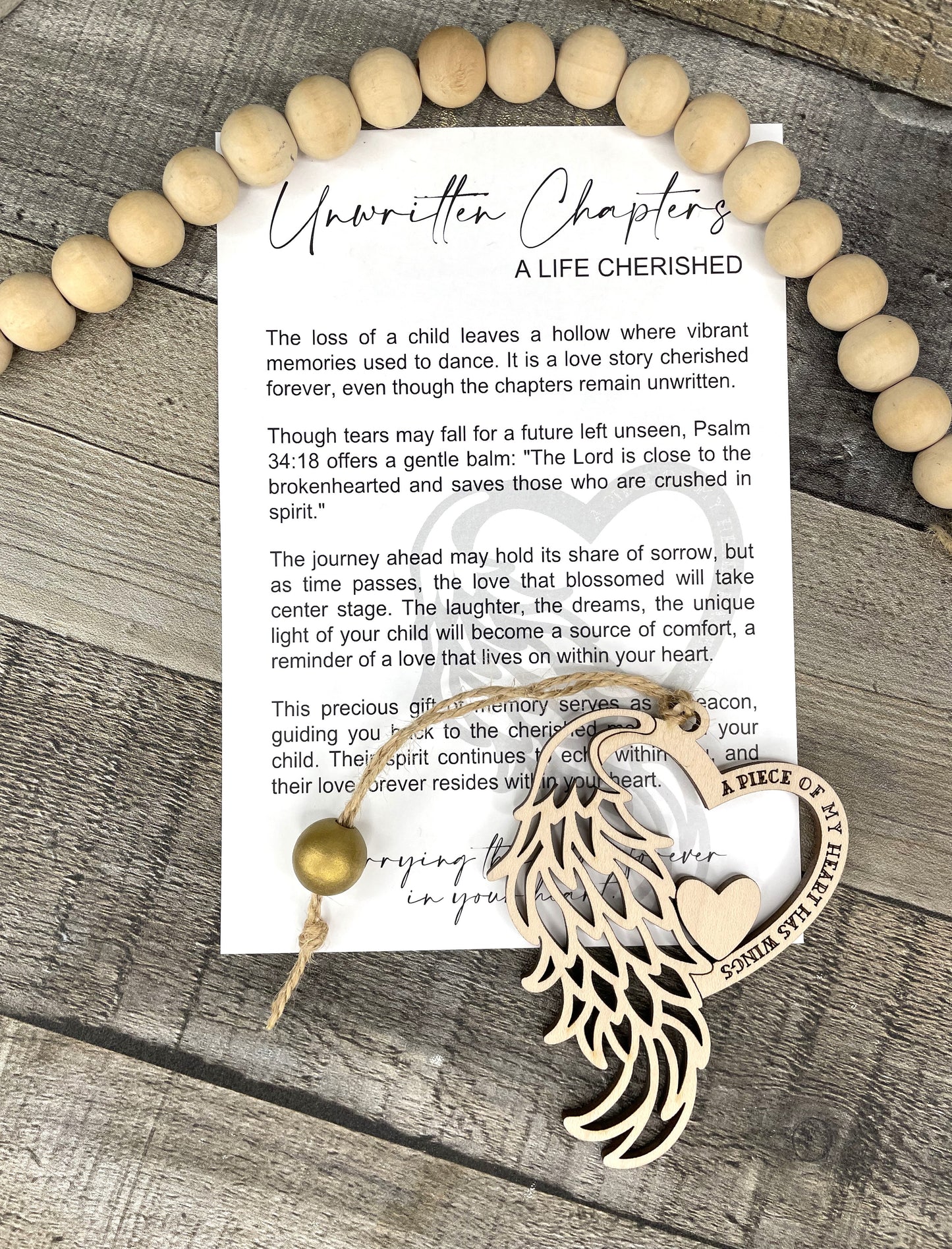 Child Loss Story Ornament: Unwritten Chapters