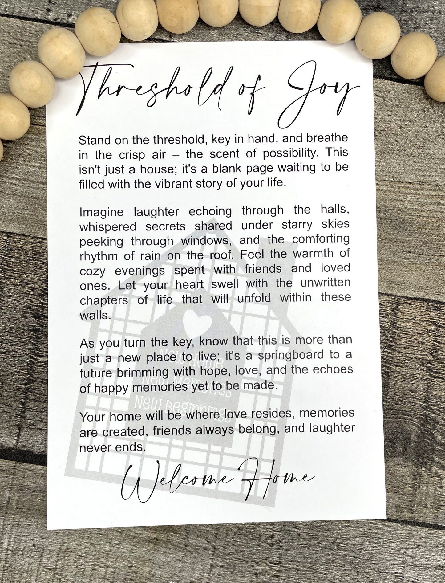 New Home Story Ornament: Threshold of Joy