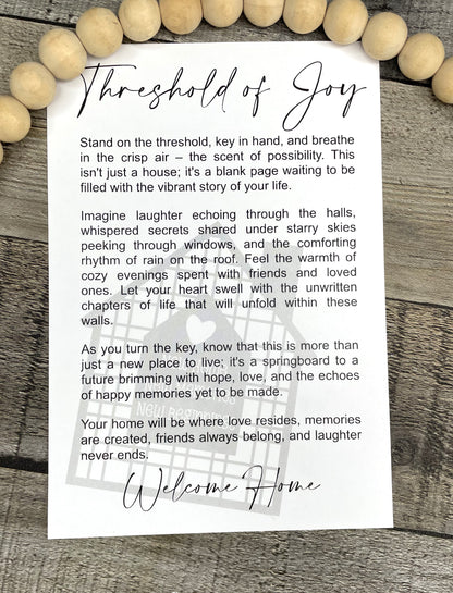 New Home Story Ornament: Threshold of Joy