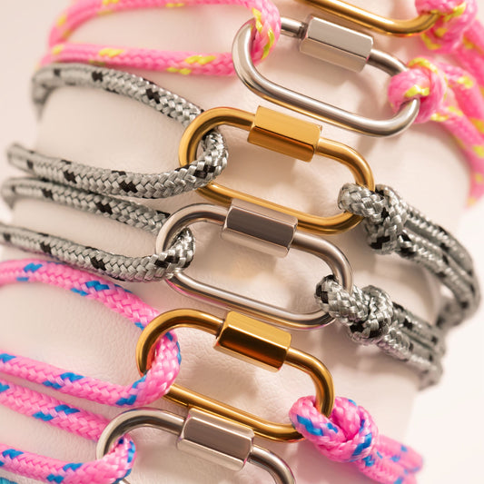 Rope Carabiner Charm Bracelet