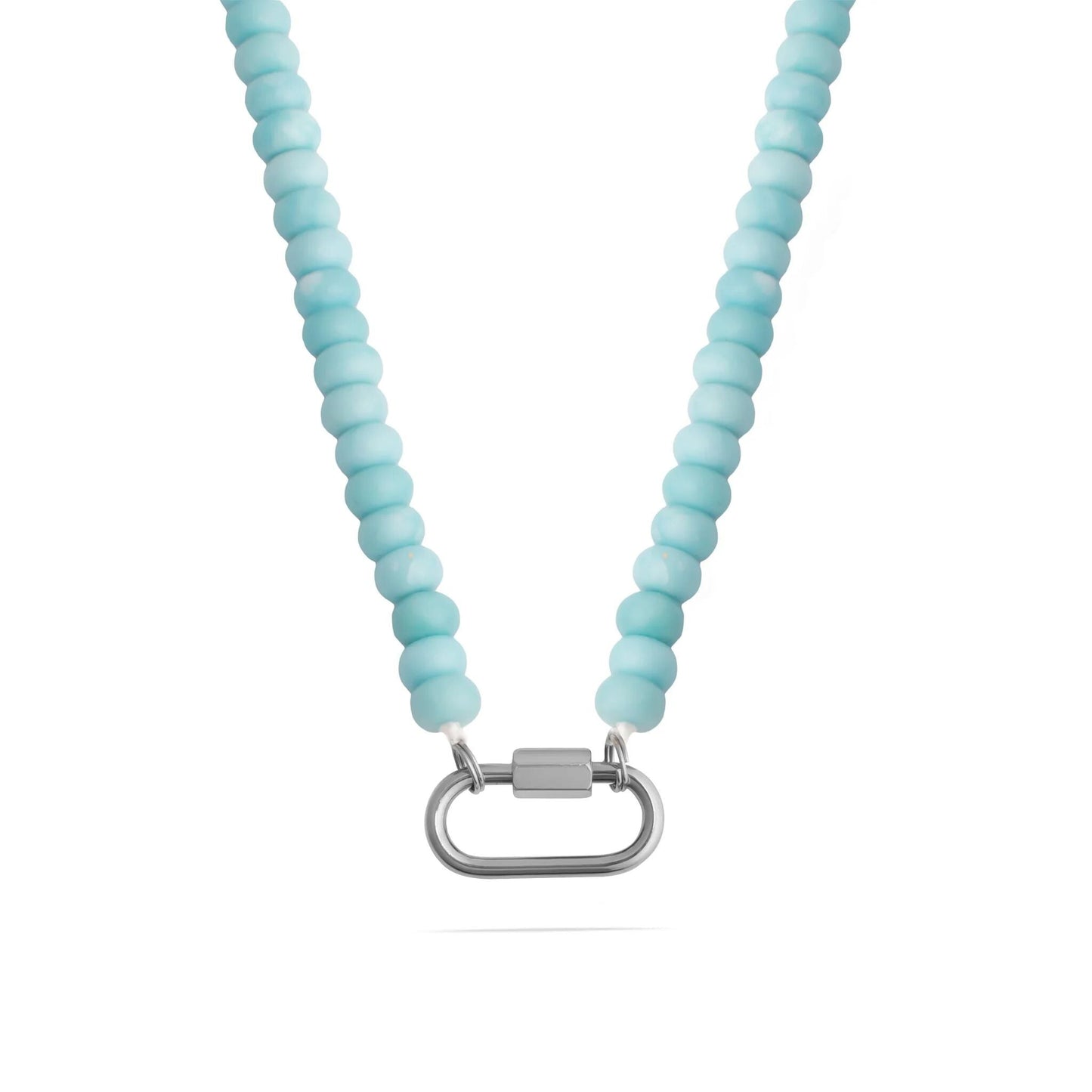 Stone Charm Carabiner Necklace