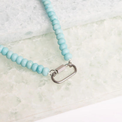 Stone Charm Carabiner Necklace