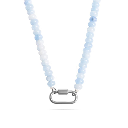 Stone Charm Carabiner Necklace
