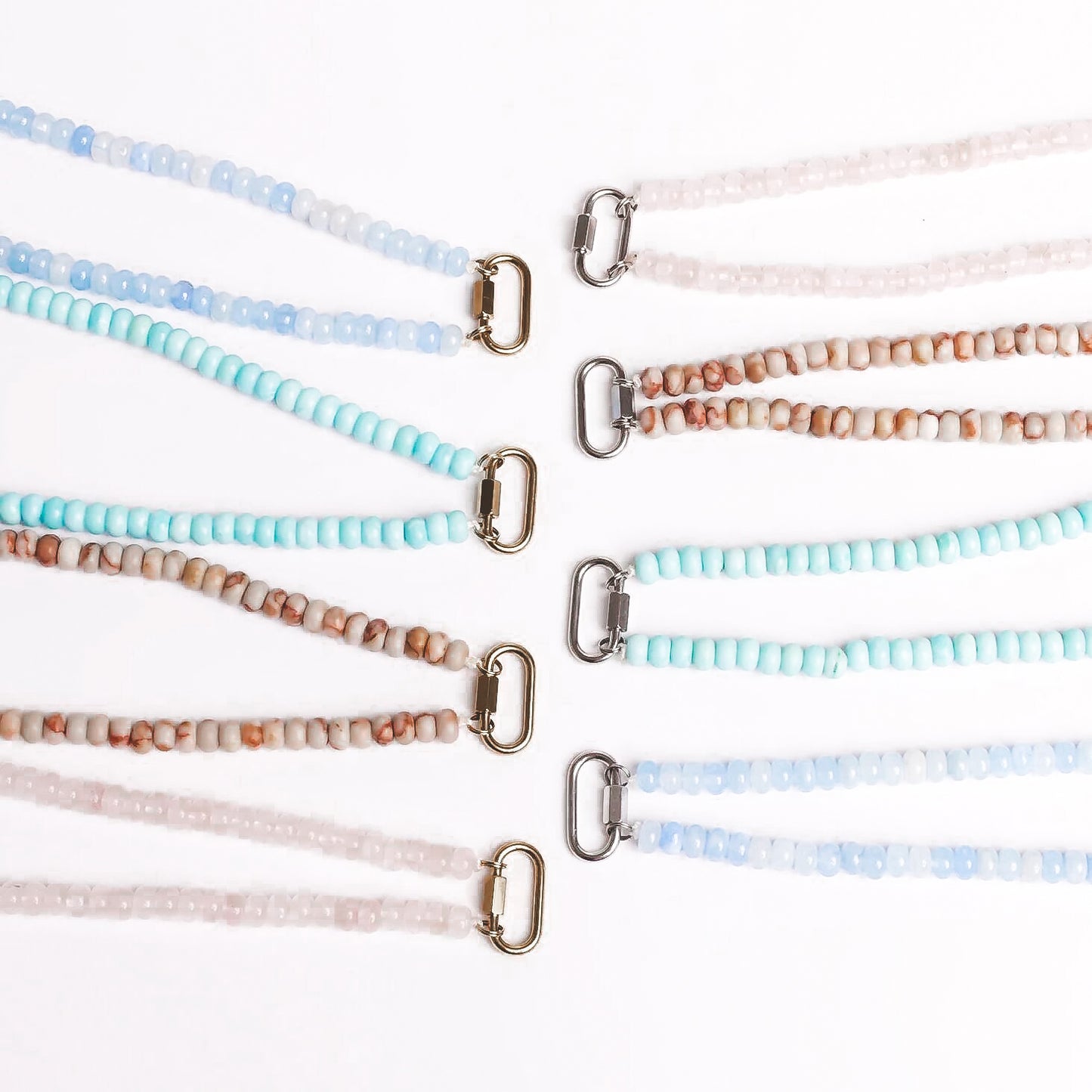 Stone Charm Carabiner Necklace