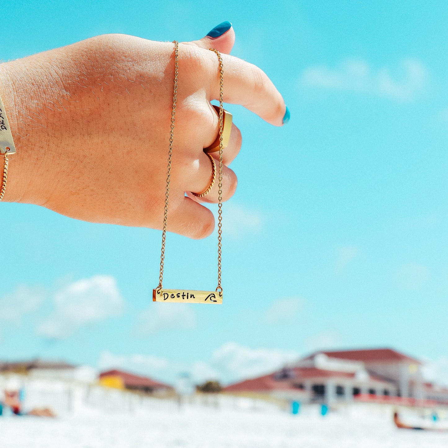 Custom Engraved Wave Necklace