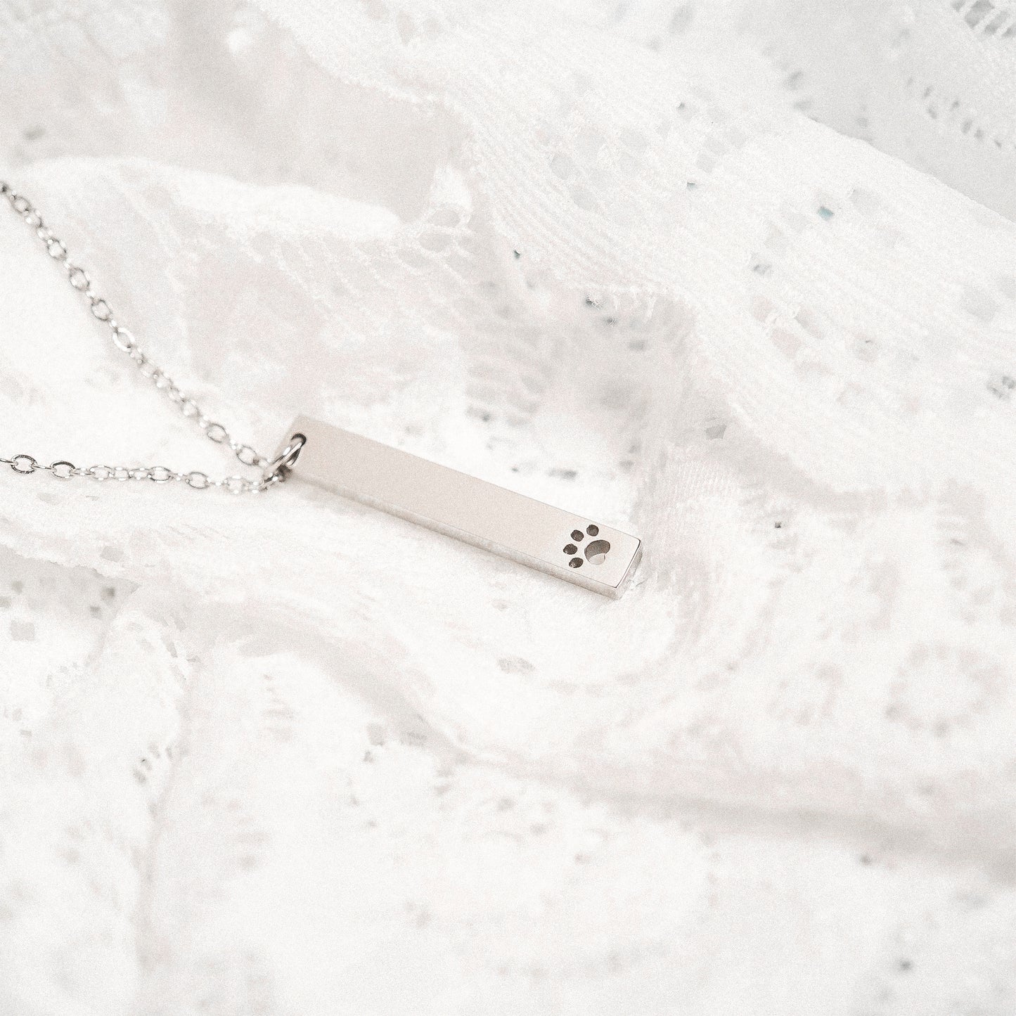 Custom Engraved Paw Print Necklace