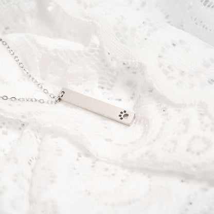 Custom Engraved Paw Print Necklace