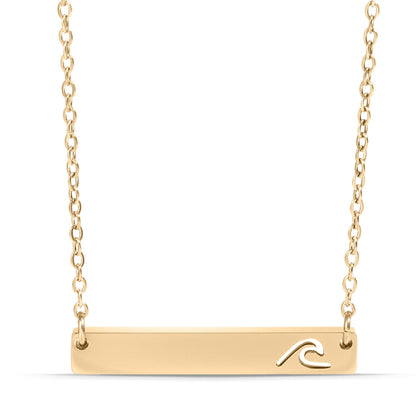 Custom Engraved Wave Necklace