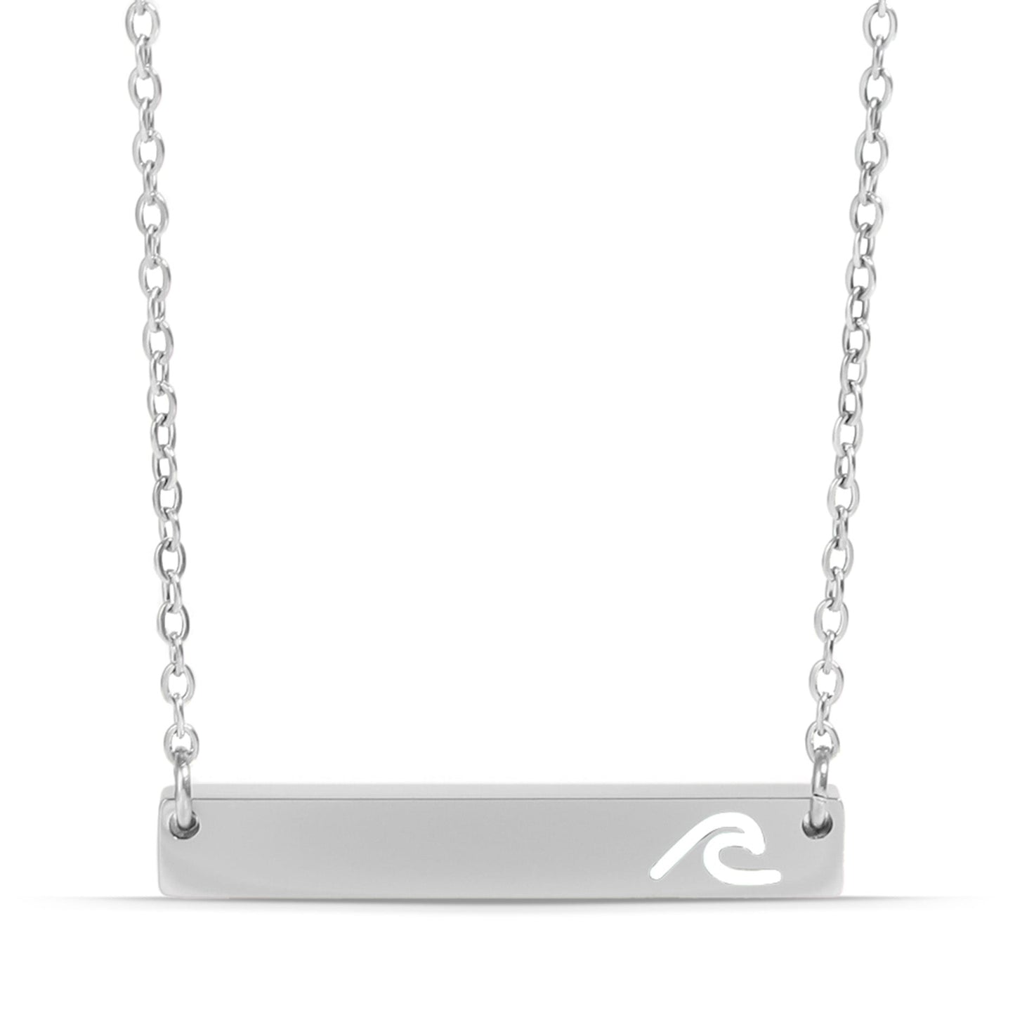 Custom Engraved Wave Necklace