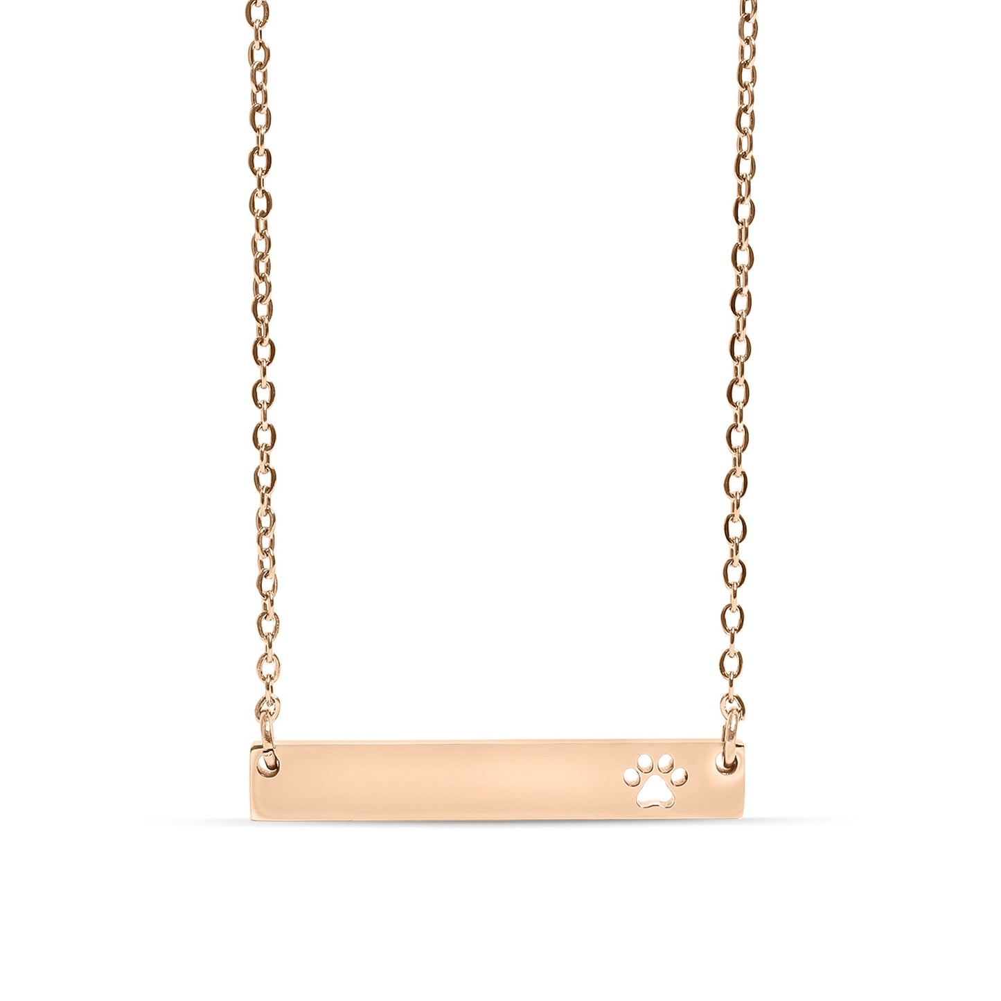 Custom Engraved Paw Print Necklace