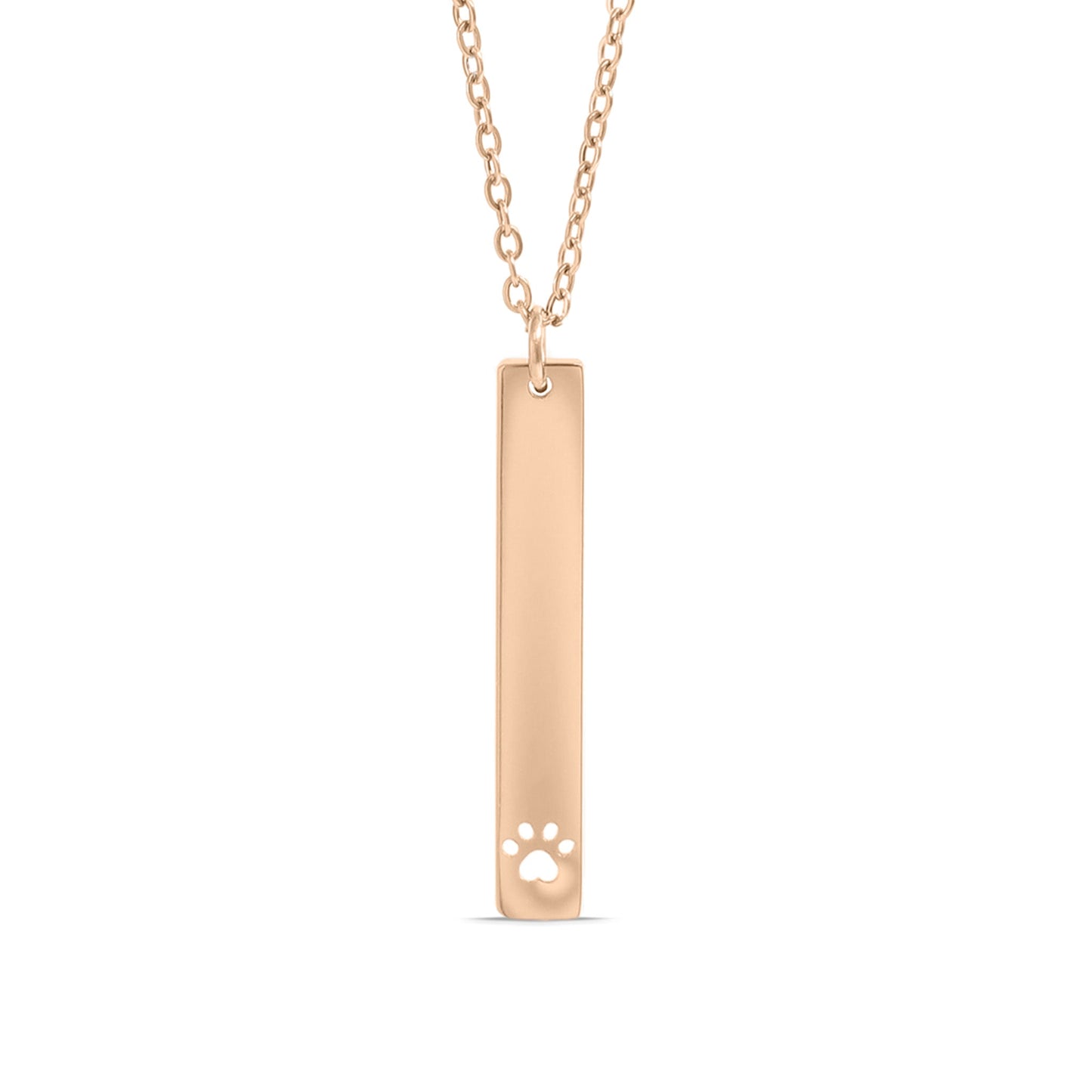 Custom Engraved Paw Print Necklace